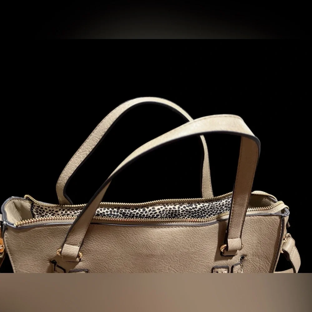 Sole Society Authentic Large Beige Satchel Handle & Crossbody Bag Purse